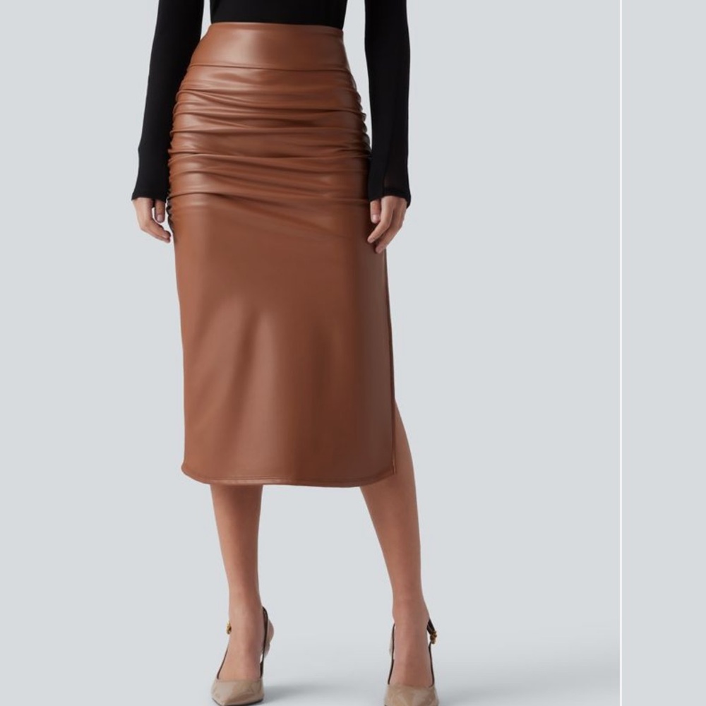 HALARA Chic Brown Pencil Skirt